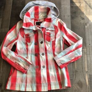 Hurley hooded plaid spring jacket